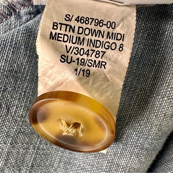 GAP Button-Down Midi Dress Medium Indigo Size 4 - Picture 12 of 13